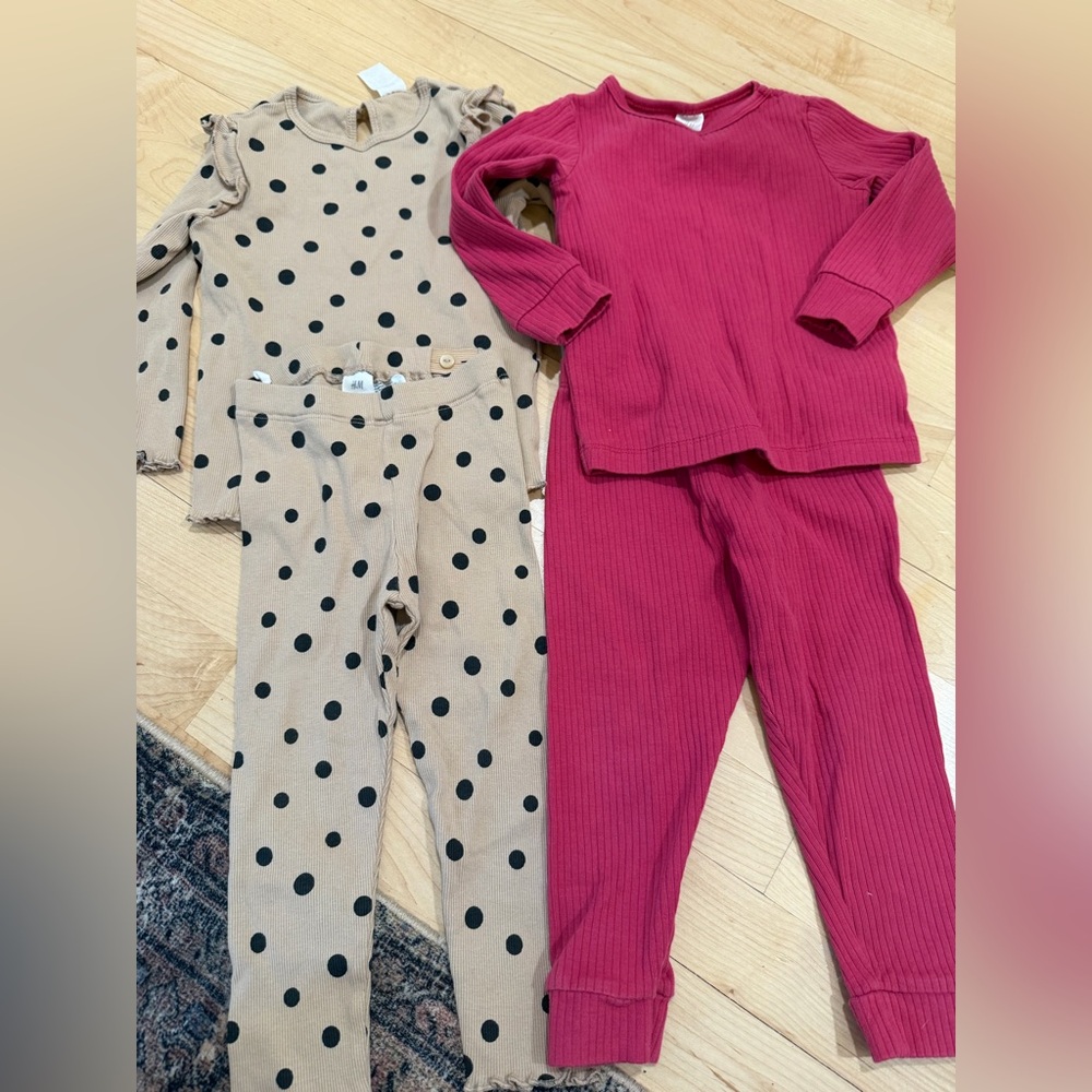 H&M Kids Polka Dot and Solid Ribbed Sets